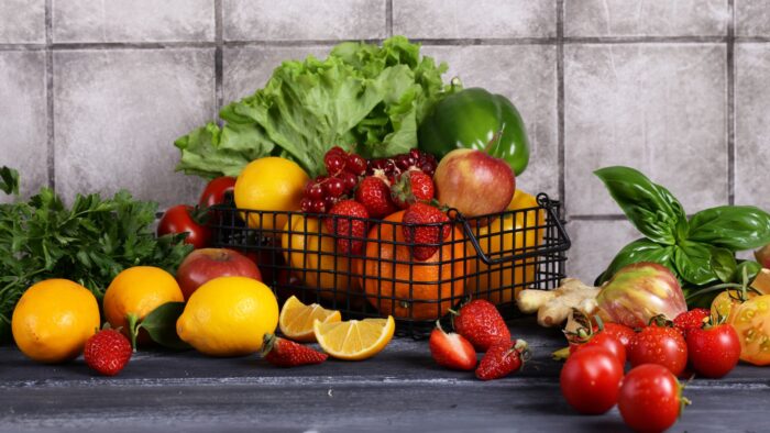 fresh fruits and veggies