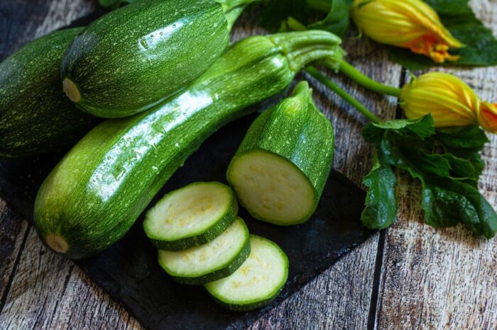 slices of fresh zucchini