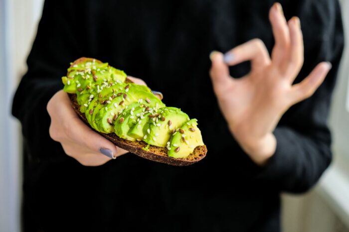 simple avocado sandwich with whole what bread