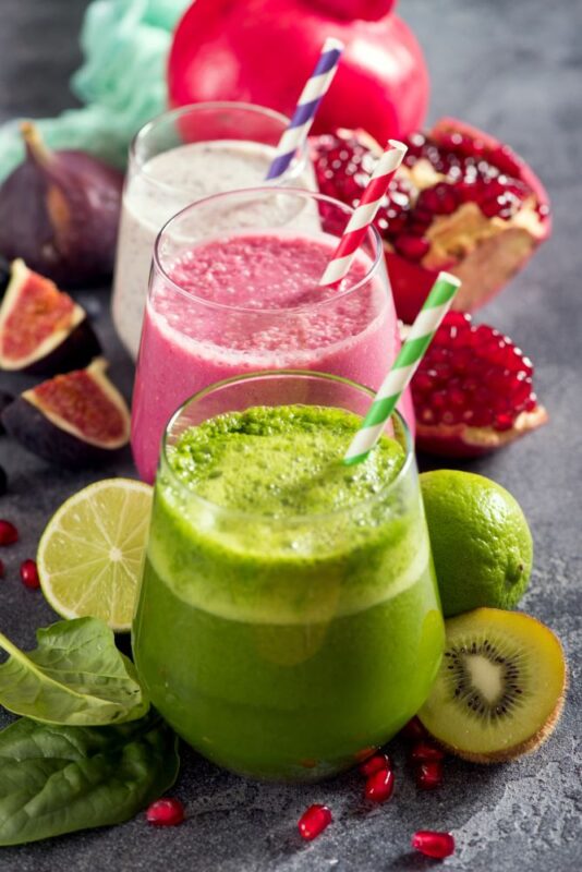 various healthy smoothies