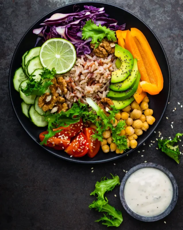 Buddha bowl dish for NAFLD