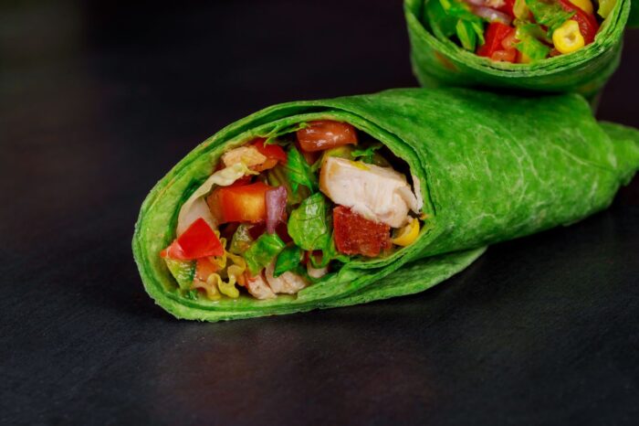 low fat chicken wrap