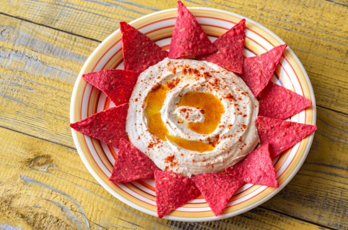 Hummus with tortilla chips