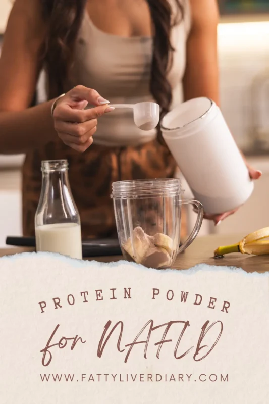 protein powder and NALFD Pinterest Pin