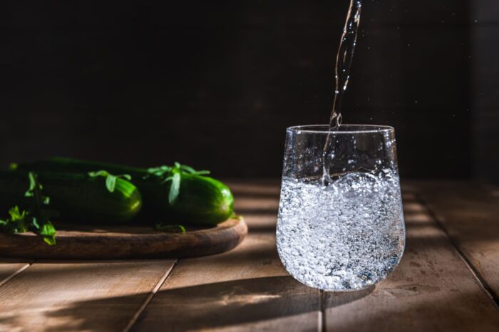 glass of sparkling water