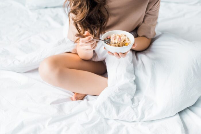 eating tasty and healthy oatmeal