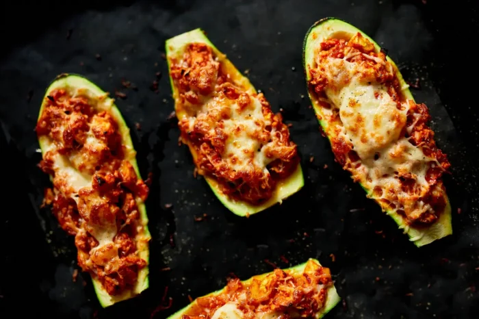 Chicken Parmesan Zucchini Boats