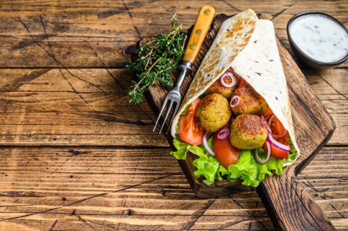 tasty healthy vegan food - tortilla wrap