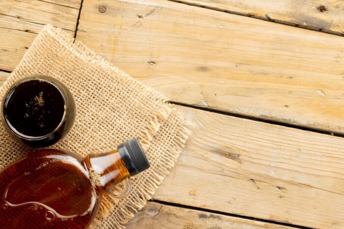 bottle of maple syrup