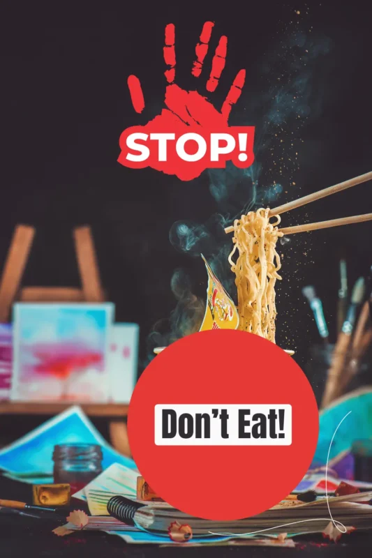 Stop eating instant noodles Pinterest Pin