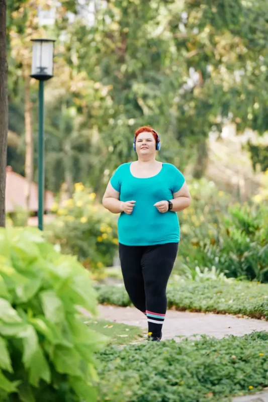 woman running in a park